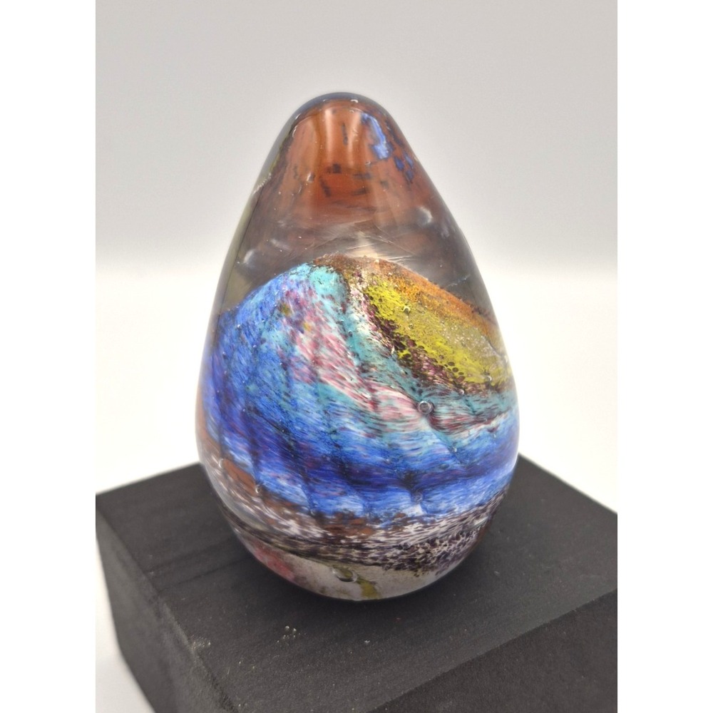 Phonecian Glass Blowers Malta Hand Made Art Glass Paperweight  Signed